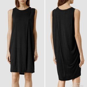 ALLSAINTS Caper Dress / Medium / Black Draped Sleeveless Lighweight Jersey